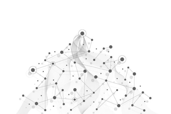 抽象技術ドットとライン接続デジタルグローバルビジネスコンセプトデザインの背景 ソーシャルネットワークのコミュニケーション ベクトルイラスト — ストックベクタ