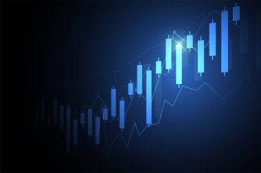 Business candle stick graph chart of stock market investment trading on white background design. Bullish point, Trend of graph. Vector illustration