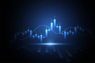 Business candle stick graph chart of stock market investment trading on white background design. Bullish point, Trend of graph. Vector illustration