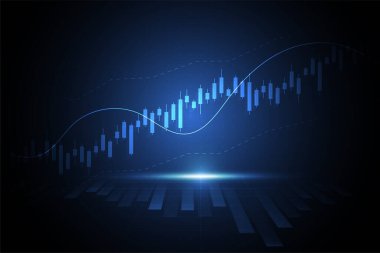 Business candle stick graph chart of stock market investment trading on white background design. Bullish point, Trend of graph. Vector illustration