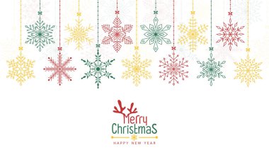 Christmas background with snowflakes, banner, card. Vector illustration