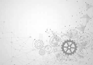 Abstract gear wheel mechanism background. Machine technology. Vector illustration