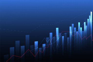 Business candle stick graph chart of stock market investment trading on white background design. Bullish point, Trend of graph. Vector illustration