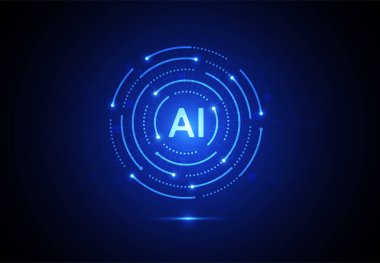 Artificial intelligence chipset on circuit board in futuristic concept technology artwork for web, banner, card, cover. Vector illustration