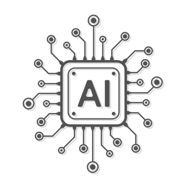 Artificial intelligence circuit line style. Machine learning design. Smart network digital technology. AI. Vector illustration clipart