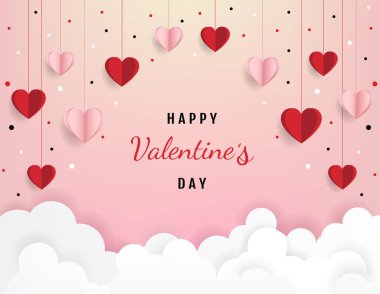 Happy valentine day. with creative love composition of the hearts. Vector illustration