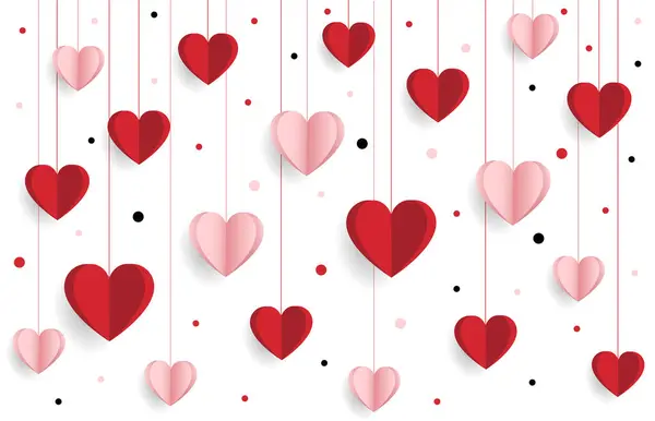 Happy Valentine Day Creative Love Composition Hearts Vector Illustration — Stock Vector