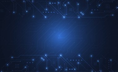 Abstract digital background with technology circuit board texture. Electronic motherboard illustration. Communication and engineering concept. Vector illustration