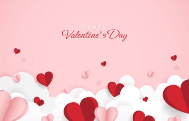 Happy valentine day. with creative love composition of the hearts. Vector illustration