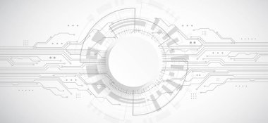 Teknoloji nokta ve çizgi devre kartı desenli soyut 3D tasarım arka planı. Modern mühendislik, fütüristik, bilim iletişimi kavramı. Vektör illüstrasyonu