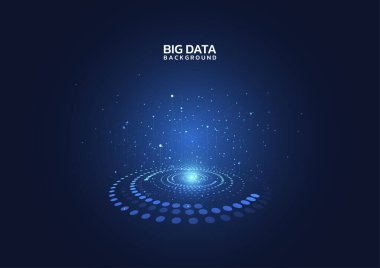 Big data visualization. Abstract technology innovation communication concept digital blue design background. Vector illustration