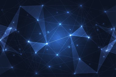 Soyut geometrik ağ çizgileri ve beyaz arkaplanda nokta bağlantısı. Üçgen desen. Vektör illüstrasyonu