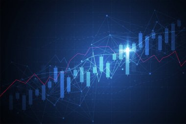Business candle stick graph chart of stock market investment trading on white background design. Bullish point, Trend of graph. Vector illustration
