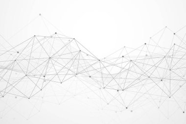 Soyut teknoloji fütüristik ağ arka plan tasarımı. Bağlantı konsepti. Vektör illüstrasyonu