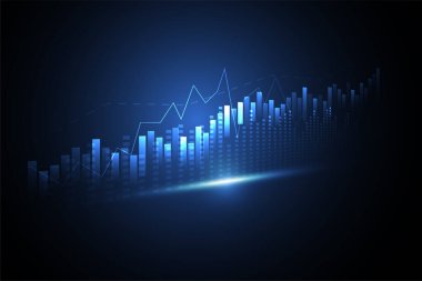 Business candle stick graph chart of stock market investment trading on white background design. Bullish point, Trend of graph. Vector illustration