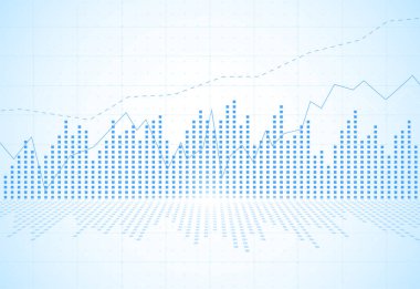 Business candle stick graph chart of stock market investment trading on white background design. Bullish point, Trend of graph. Vector illustration