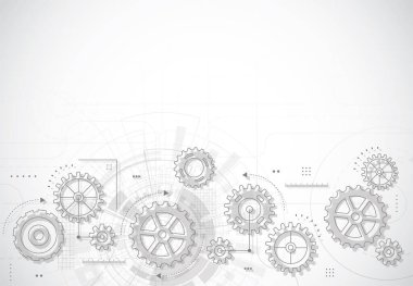 Abstract gear wheel mechanism background. Machine technology. Vector illustration