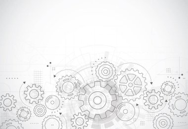 Abstract gear wheel mechanism background. Machine technology. Vector illustration