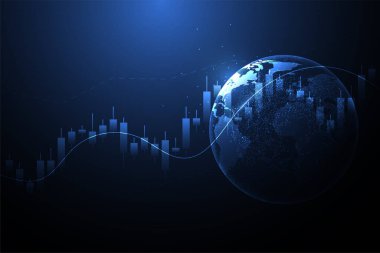 Business candle stick graph chart of stock market investment trading on white background design. Bullish point, Trend of graph. Vector illustration