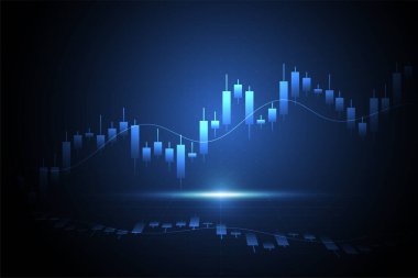Business candle stick graph chart of stock market investment trading on white background design. Bullish point, Trend of graph. Vector illustration