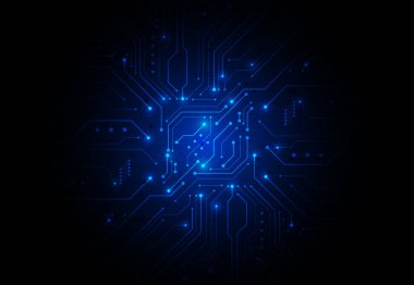 Abstract digital background with technology circuit board texture. Electronic motherboard illustration. Communication and engineering concept. Vector illustration