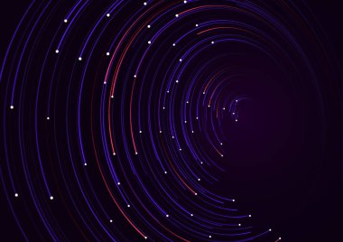 Data flow technology connection. Abstract radial vortex circular trail background. Vector background
