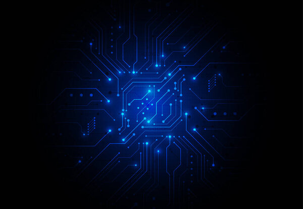 Abstract digital background with technology circuit board texture. Electronic motherboard illustration. Communication and engineering concept. Vector illustration