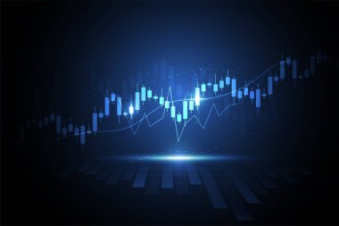 Business candle stick graph chart of stock market investment trading on white background design. Bullish point, Trend of graph. Vector illustration