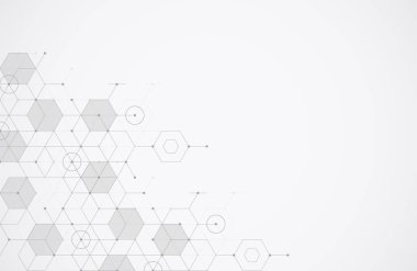 Molekül yapısı soyut teknoloji geçmişi. Tıbbi tasarım. Bilim şablonu, duvar kağıdı ya da afiş. Vektör illüstrasyonu