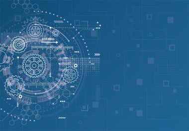 Abstract gear wheel mechanism background. Machine technology. Vector illustration