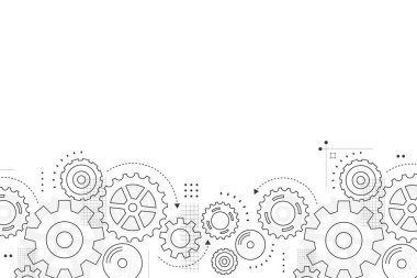 Abstract gear wheel mechanism background. Machine technology. Vector illustration