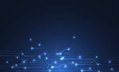 Abstract background with technology circuit board texture. Electronic motherboard illustration. Communication and engineering concept. Vector illustration