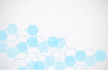 Molekül yapısı soyut teknoloji geçmişi. Tıbbi tasarım. Bilim şablonu, duvar kağıdı ya da afiş. Vektör illüstrasyonu