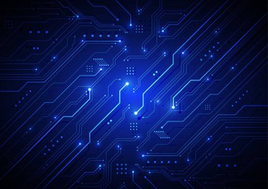 Abstract digital background with technology circuit board texture. Electronic motherboard illustration. Communication and engineering concept. Vector illustration