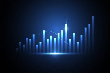 Business candle stick graph chart of stock market investment trading on white background design. Bullish point, Trend of graph. Vector illustration