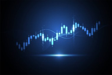 Business candle stick graph chart of stock market investment trading on white background design. Bullish point, Trend of graph. Vector illustration