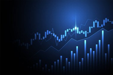 Business candle stick graph chart of stock market investment trading on white background design. Bullish point, Trend of graph. Vector illustration