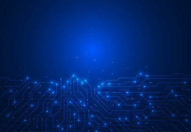 Abstract digital background with technology circuit board texture. Electronic motherboard illustration. Communication and engineering concept. Vector illustration