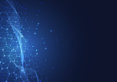 Big data visualization. Abstract technology innovation communication concept digital blue design background. Vector illustration