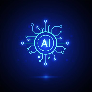 Yapay zeka devre çizgisi tarzı. Makine öğrenme tasarımı. Akıllı ağ dijital teknolojisi. Al. Vektör illüstrasyonu