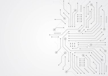 Abstract background with technology circuit board texture. Electronic motherboard illustration. Communication and engineering concept. Vector illustration