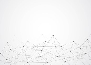 Soyut poligonal uzay arka plan noktalar ve çizgiler bağlanma. Vektör çizim