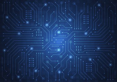 Abstract background with technology circuit board texture. Electronic motherboard illustration. Communication and engineering concept. Vector illustration