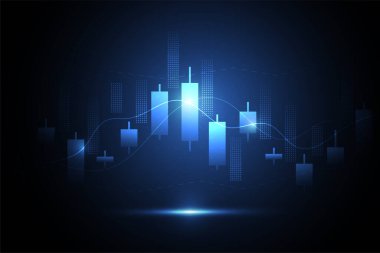 Business candle stick graph chart of stock market investment trading on white background design. Bullish point, Trend of graph. Vector illustration