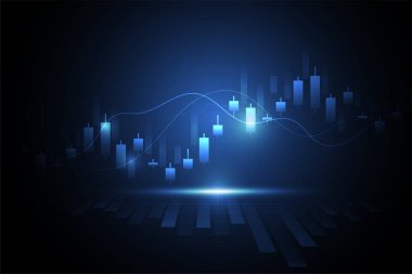 Business candle stick graph chart of stock market investment trading on white background design. Bullish point, Trend of graph. Vector illustration