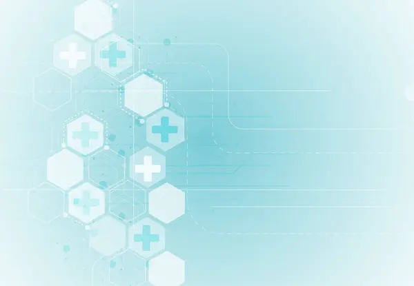 Soyut geometrik tıbbi yapılar metin arkaplanı için uzayı oluşturur. Bilim tasarımı. Vektör illüstrasyonu