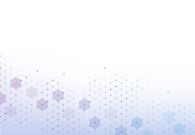 Abstract hexagonal molecular structures in technology background and science style. Medical design. Vector illustration