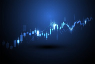 Business candle stick graph chart of stock market investment trading on white background design. Bullish point, Trend of graph. Vector illustration