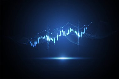 Soyut mum çubuğu grafiği, ticari borsa yatırımlarının beyaz arka plan tasarımı üzerine ticareti. Bullet noktası, grafik eğilimi