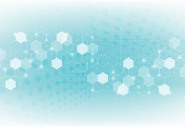 Soyut bilim şablonu. Teknoloji çizgileri ve noktalar arası bağlantı. DNA moleküllü duvar kağıdı veya afiş.